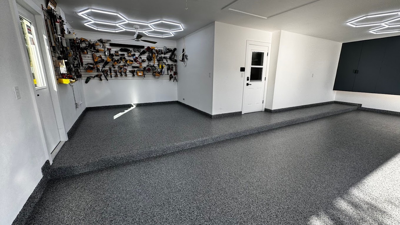 Garage floor coating Tampa FL — polyaspartic flake system