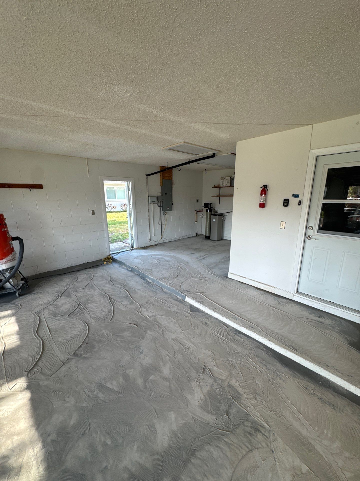 Garage floor before coating — Tampa Bay